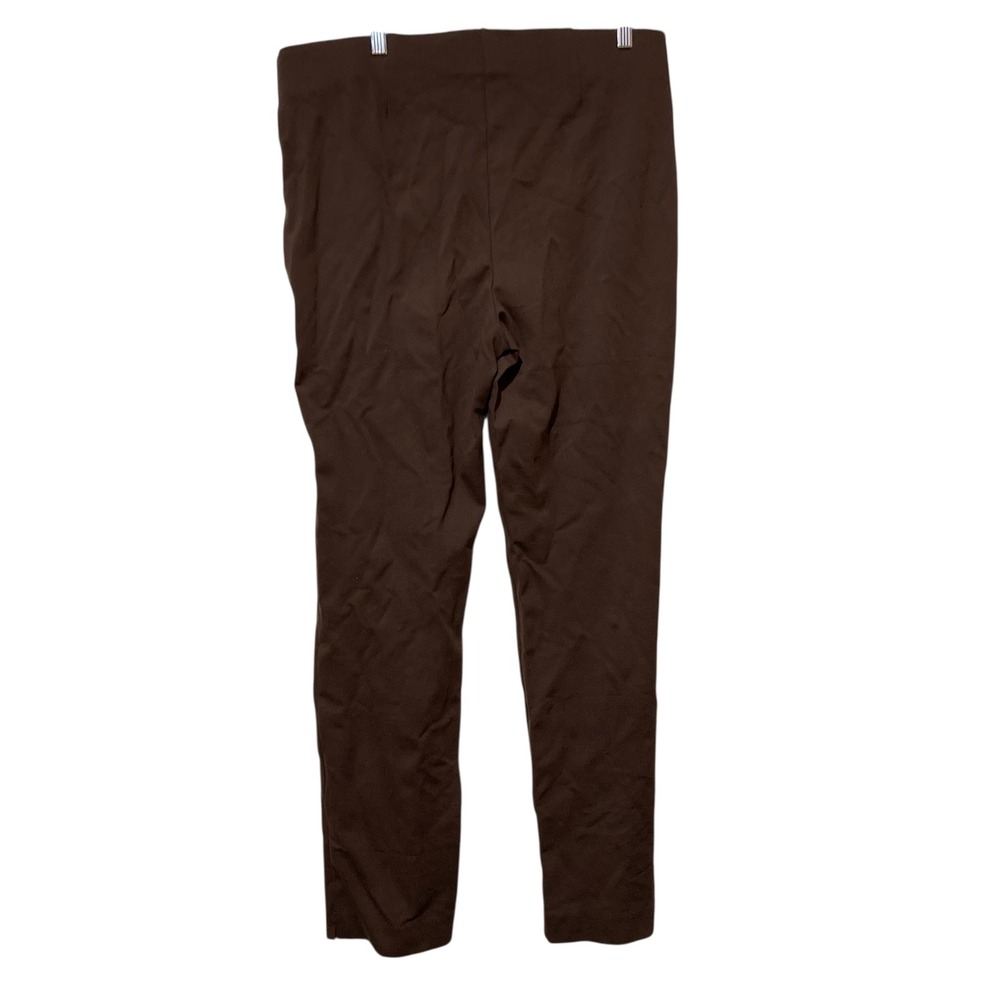 Chicos Fabulously Slimming Brown Pull On Ponte Pants Sz 2 Large- Regular Stretch
